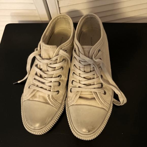 AllSaints cream colored canvas sneakers - m8 w9.5 - Picture 6 of 8